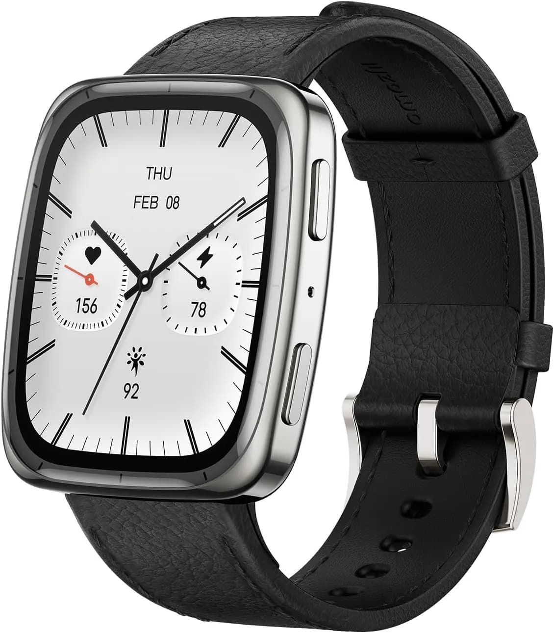 Amazfit Active 2 Premium Smart Watch Fitness Tracker (Square), 10 Day Battery, Water Resistant, GPS Maps, Heart & Sleep Monitor, Sapphire Glass (Renewed)